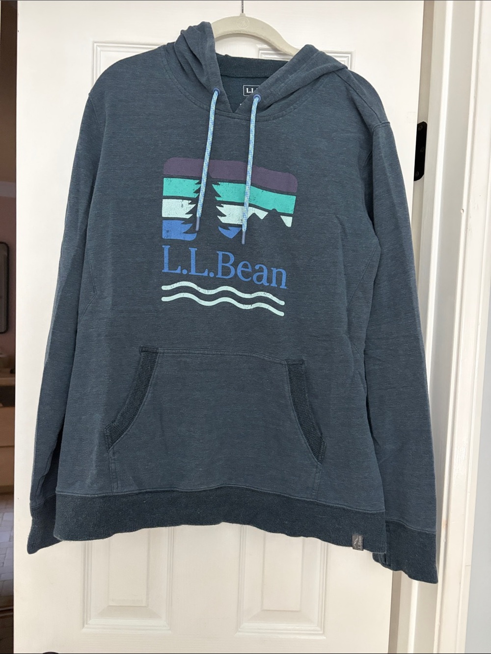 LLBean Women’s Comfort Camp Hoodie Heather Blue - XL